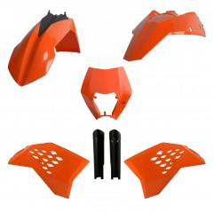 POLISPORT KOMPLET PLASTIKÓW (FULL KIT) KTM EXC/EXC-F '08-'11 W ZESTAWIE TABLICA PRZEDNIA (8666700001) I OSŁONY AMORTYZARORÓW (83