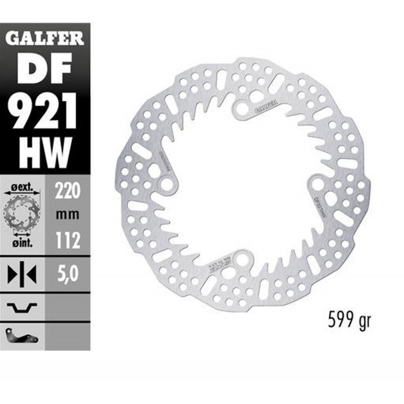 GALFER TARCZA HAMULCOWA TYŁ SHERCO SE 125 '21-'24 250SE/SEF '14-'24 300SE/SEF '14-'24 450SEF '15-'24 (220X112X5MM) SHARK ENDURO 