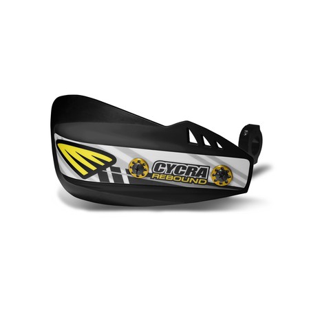 CYCRA PROMOCJA WZMOCNIONE OSŁONY RĄK (LISTKI) Z MOCOWANIEM (22MM/28,6MM) REBOUND KOLOR CZARNY