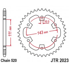 JT ZĘBATKA TYLNA 4764 42 ROYAL ENFIELD CLASSIC / METEOR 350 '31-'23 (476442JT) (ŁAŃC. 520) (OEM: 1100701B)