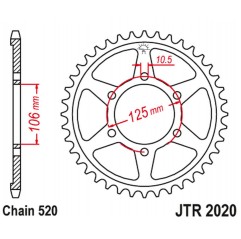 JT ZĘBATKA TYLNA 4530 51 (453051JT) TRIUMPH DAYTONA 660 '24-, TIGER SPORT 660 '24-'24, TRIDENT 660 '21-'24 (ŁAŃC. 520)