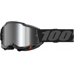 100 PROCENT GOGLE MODEL ACCURI 2 BLACK - MIRROR SILVER LENS - KOLOR CZARNY/POMARAŃCZOWY SZYBKA SREBRNE LUSTRO