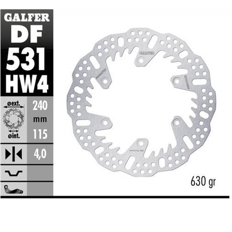 GALFER TARCZA HAMULCOWA TYŁ YAMAHA YZ 125 '22-'24 YZ 250 '22-'24 YZ 250F '21-'24 YZ 450F '20-'24 WR 250F '17-'24 WR 450F '20-'24