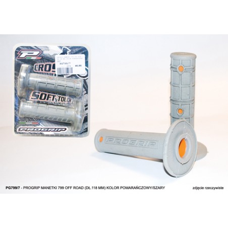 PROGRIP MANETKI PG799 OFF ROAD (22+25MM, DŁ.118MM) KOLOR SZARY Z POMARAŃCZOWYM (DWUSKŁADNIKOWE) (799-293) (PG799/7)