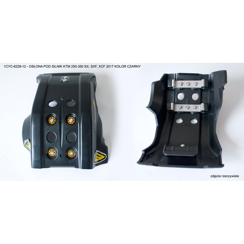 CYCRA PROMOCJA OSŁONA POD SILNIK FULL ARMOR SKID PLATE KTM 250-350 SX, SXF, XCF 2017 KOLOR CZARNY