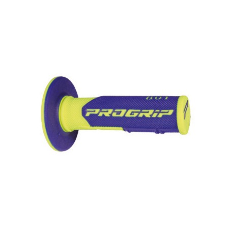 PROGRIP MANETKI PG801 OFF ROAD (22+25MM, DŁ.115MM) KOLOR ŻÓŁTY FLUO/NIEBIESKI (DWUSKŁADNIKOWE) (801-252) (PG801YLF/BL)