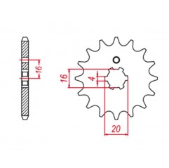 GROSSKOPF WYPRZEDAŻ ZĘBATKA PRZEDNIA 560 14 KAWASAKI KX 60 '83-'01, KX 65 '00-'20, KX 80, KX 85 '01-'20, KX 100 '89-'21' SUZUKI 