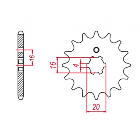 GROSSKOPF PROMOCJA ZĘBATKA PRZEDNIA 560 15 KAWASAKI KX 60 '83-'01, KX 65 '00-'20, KX 80, KX 85 '01-'20, KX 100 '89-'21' SUZUKI R