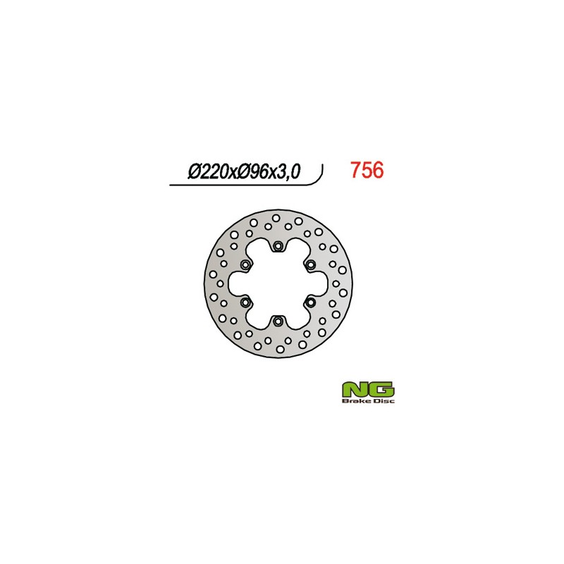 NG TARCZA HAMULCOWA PRZÓD KAWASAKI KX 80 '84-'00, KX 85 '01-16, KX 100 '06-16 (220X96X3)