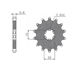 SUNSTAR ZĘBATKA PRZEDNIA 560 13 KAWASAKI KX 65/80/85 (JTF546.13) (ŁAŃC. 420) (56013JT)