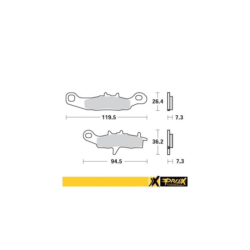 PROX KLOCKI HAMULCOWE KH258 / KH349 KAWASAKI KX 80/85/100 '97-20, SUZUKI RM 85 '05-20 PRZÓD, KAWASAKI KFX 450R 08-14, KVF 650 BR