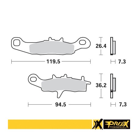 PROX KLOCKI HAMULCOWE KH258 / KH349 KAWASAKI KX 80/85/100 '97-20, SUZUKI RM 85 '05-20 PRZÓD, KAWASAKI KFX 450R 08-14, KVF 650 BR