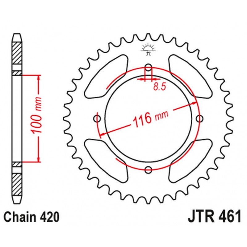 JT ZĘBATKA TYLNA 467 47 KAWASAKI KX 80/85 '86-'17 (46747JT) (ŁAŃC. 420)