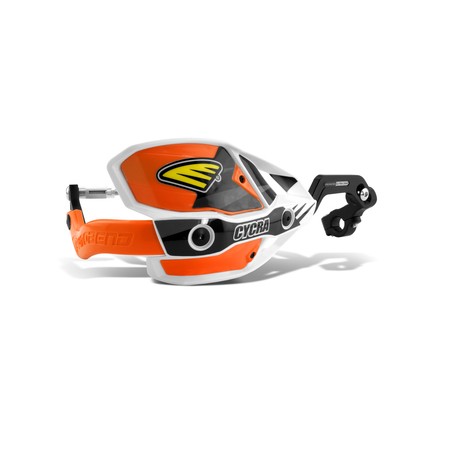 CYCRA OSŁONY RĄK (HANDBARY-ALUMINIOWY RDZEŃ) Z MOCOWANIEM (28,6MM) MODEL ULTRA PROBEND RACER PACK CRM KOLOR BIAŁY/POMARAŃCZOWY