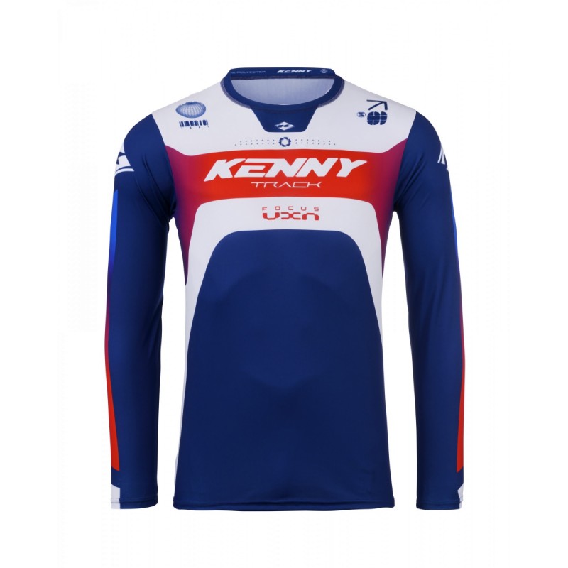 KENNY RACING 2025 KOSZULKA CROSS/ENDURO MODEL TRACK FOCUS PATRIOT KOLOR NIEBIESKI/BIAŁY/CZERWONY ROZMIAR XXXL