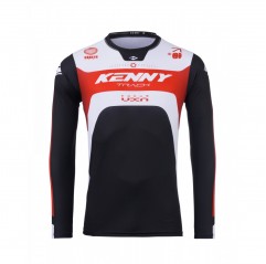 KENNY RACING 2025 KOSZULKA CROSS/ENDURO MODEL TRACK FOCUS RED KOLOR CZARNY/BIAŁY/CZERWONY ROZMIAR XXXL