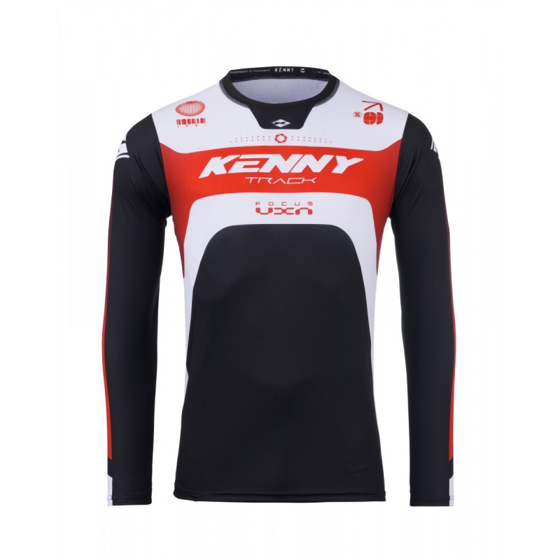 KENNY RACING 2025 KOSZULKA CROSS/ENDURO MODEL TRACK FOCUS RED KOLOR CZARNY/BIAŁY/CZERWONY ROZMIAR XXXL