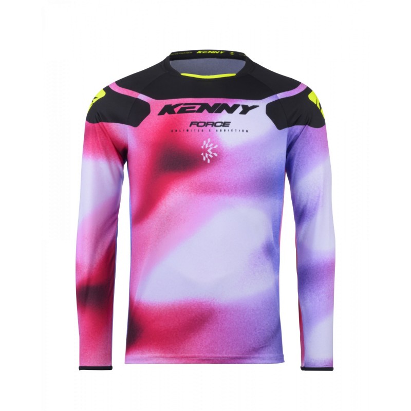 KENNY RACING 2025 KOSZULKA CROSS/ENDURO MODEL FORCE FOG NEON YELLOW KOLOR RÓŻOWY/BIAŁY/CZARNY ROZMIAR XXXL