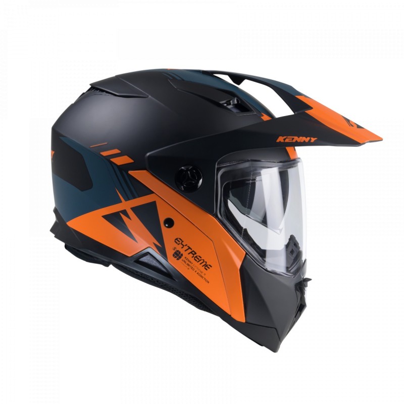 KENNY RACING 2025 KASK DUAL ADVENTURE MODEL EXTREME GRAPHIC ORANGE/PETROL MATT KOLOR CZARNY/POMARAŃCZOWY ROZMIAR S (55 - 56 CM)