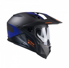 KENNY RACING 2025 KASK DUAL ADVENTURE MODEL EXTREME GRAPHIC GUNMETAL MATT KOLOR CZARNY/SZARY/NIEBIESKI ROZMIAR M (57 - 58 CM)