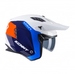 KENNY RACING 2025 KASK OTWARTY JET MODEL MILES GRAPHIC WHITE/ORANGE/BLUE KOLOR BIAŁY/NIEBIESKI/POMARAŃCZOWY ROZMIAR S ( 55 - 56 