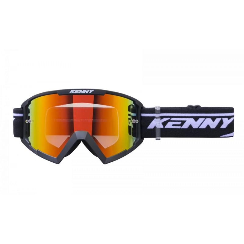 KENNY RACING 2025 GOGLE MODEL TRACK+ BLACK - RED LENS - KOLOR CZARNY/BIAŁY SZYBKA CZERWONE LUSTRO