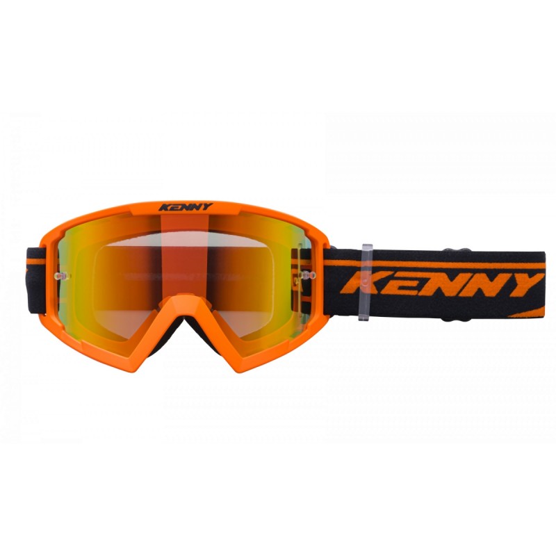 KENNY RACING 2025 GOGLE MODEL TRACK+ ORANGE - RED LENS - KOLOR POMARAŃCZOWY/CZARNY SZYBKA CZERWONE LUSTRO