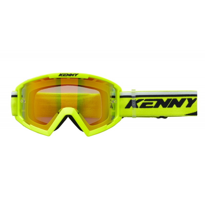 KENNY RACING 2025 GOGLE MODEL TRACK+ KID / JUNIOR / DZIECIĘCE NEON YELLOW - RED LENS - KOLOR ŻÓŁTY FLUO/CZARNY SZYBKA CZERWONE L