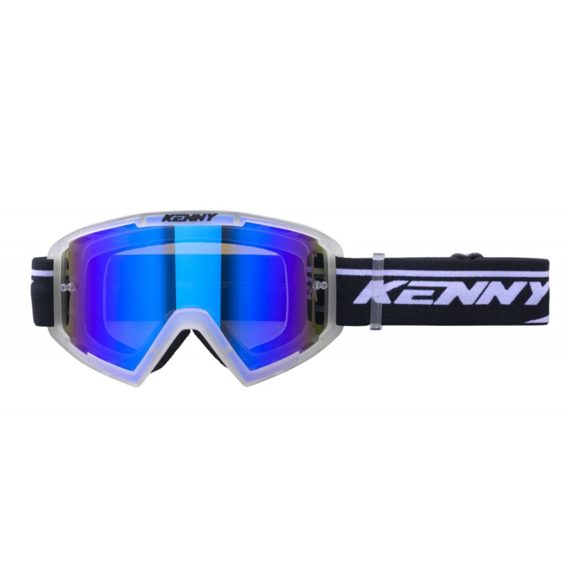 KENNY RACING 2025 GOGLE MODEL TRACK+ KID / JUNIOR / DZIECIĘCE CLEAR CRYSTAL - BLUE LENS - KOLOR PRZEŹROCZYSTY/CZARNY SZYBKA NIEB