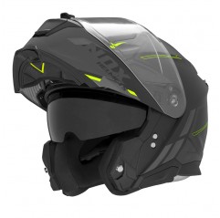 NOX FLIP-UP HELMET NOX KASK SZCZĘKOWY (FLIP-UP) Z BLENDĄ N967 SYNCHRO KOLOR CZARNY/ŻÓŁTY FLUO/SZARY MAT ROZMIAR M