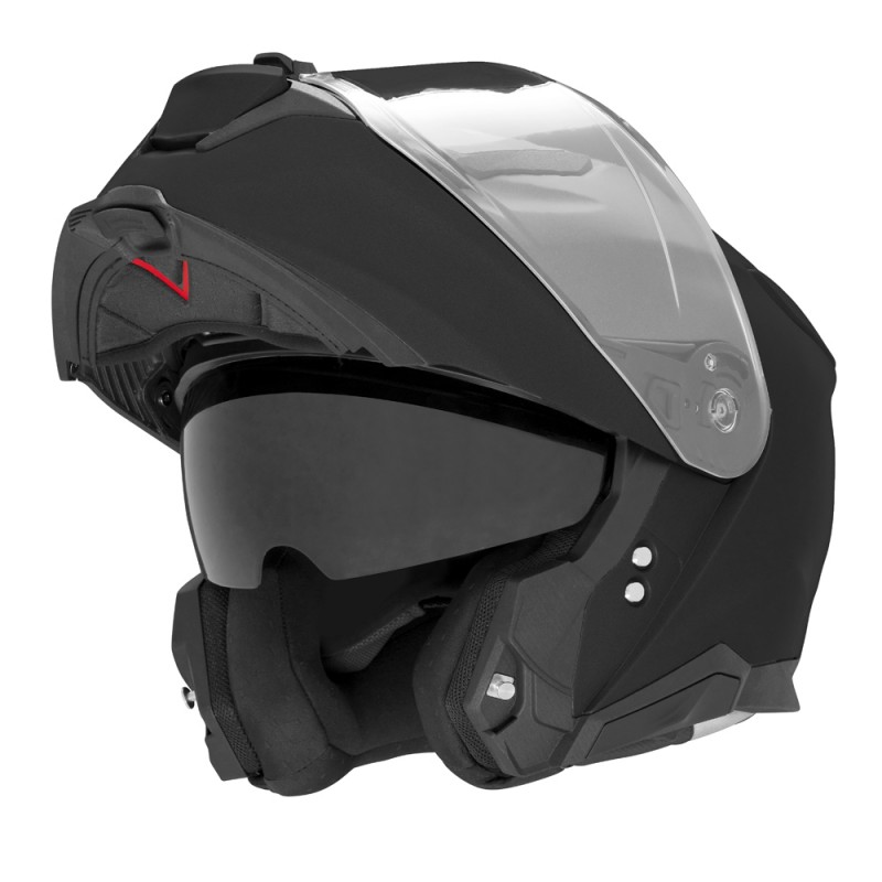 NOX FLIP-UP HELMET NOX KASK SZCZĘKOWY (FLIP-UP) Z BLENDĄ N967 SOLID KOLOR CZARNY MAT ROZMIAR S