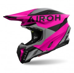 AIROH KASK CROSS / ENDURO / ATV / QUAD TWIST 3 KING PINK KOLOR CZARNY/SZARY/RÓŻOWY MAT ROZMIAR S