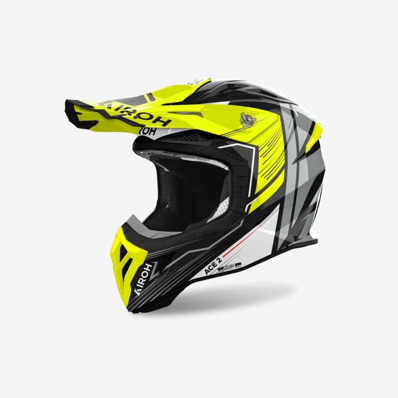 AIROH KASK CROSS / ENDURO / ATV / QUAD AVIATOR ACE 2 ENGINE KOLOR CZARNY/SZARY/ŻÓŁTY FLUO ROZMIAR M