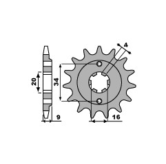 PBR ZĘBATKA PRZEDNIA 2062 13 18NC YAMAHA YFS 200 BLASTER (ŁAŃC. 520)