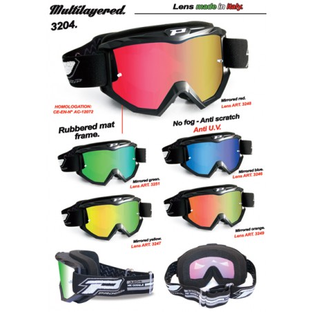 PROGRIP GOGLE PG3204 DARK SIDE KOLOR CZARNY MATT (SZYBA PG3246 NIEBIESKA LUSTRZANA ANTISCRATCH, NO FOG, ANTI UV) (PG3204BKMBL) (