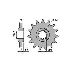 PBR ZĘBATKA PRZEDNIA 2073 14 18NC CBF/CBR 600 '-1' (ŁAŃC. 525)