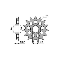 PBR ZĘBATKA PRZEDNIA 2078 14 18NC APRILIA 1000 / BMW F 650/800 (JTF704.14) (TYLKO PBR) (ŁAŃC. 525)