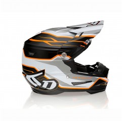 6D HELMETS KASK CROSS/ENDURO MODEL ATR-2 PHASE WHITE/ORANGE KOLOR CZARNY/SZARY/POMARAŃCZOWY/BIAŁY ROZMIAR M ( 57 - 58 CM )