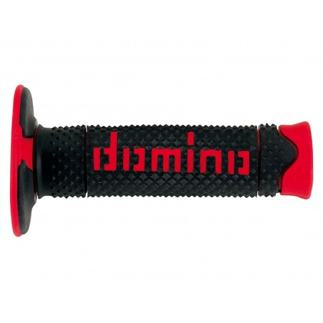 DOMINO MANETKI (GRIPY) OFF ROAD PYRAMID DWUSKŁADNIKOWE KOLOR CZARNY/CZERWONY