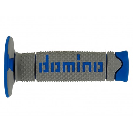 DOMINO MANETKI (GRIPY) OFF ROAD DWUSKŁADNIKOWE KOLOR SZARY/NIEBIESKI