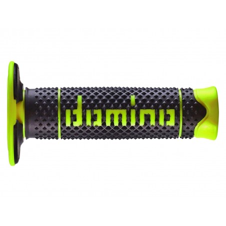 DOMINO MANETKI (GRIPY) OFF ROAD PYRAMID DWUSKŁADNIKOWE KOLOR CZARNY/ŻÓŁTY FLUO