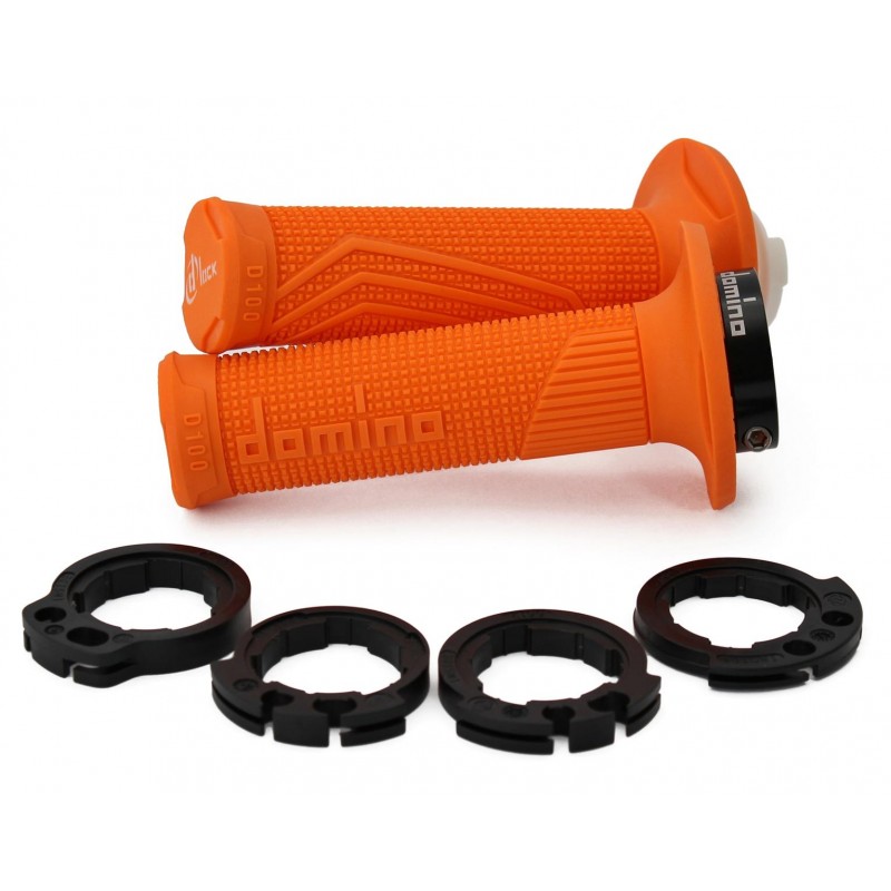 DOMINO MANETKI (GRIPY) OFF ROAD D-LOCK (Z ADAPTERAMI ROLGAZU - KTM, HUSQVARNA, GASGAS, HONDA, KAWASAKI, SUZUKI, YAMAHA) KOLOR PO