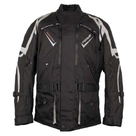 ROLEFF WYPRZEDAŻ KURTKA TEKSTYLNA DŁUGA Z MEMBRANĄ WIND-TEX I WYPINANĄ PODPINKĄ THERMO MODEL VEVEY KOLOR CZARNY/SREBRNY ROZMIAR