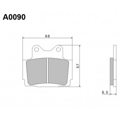 NISSIN 2024/10 KLOCKI HAMULCOWE KH104 PREMIUM SEMI-METALLIC (SPIEK METALICZNY) (ECE R90) (MADE IN JAPAN)