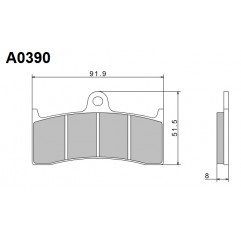 NISSIN 2024/10 KLOCKI HAMULCOWE KH424 PREMIUM SEMI-METALLIC (SPIEK METALICZNY) (ECE R90) (MADE IN JAPAN)