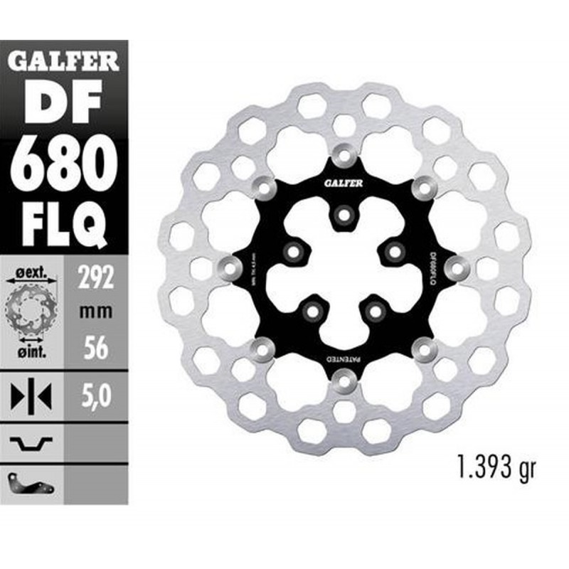 GALFER TARCZA HAMULCOWA PRZÓD HARLEY-DAVIDSON (292X56X5) PŁYWAJACA CUBIQ