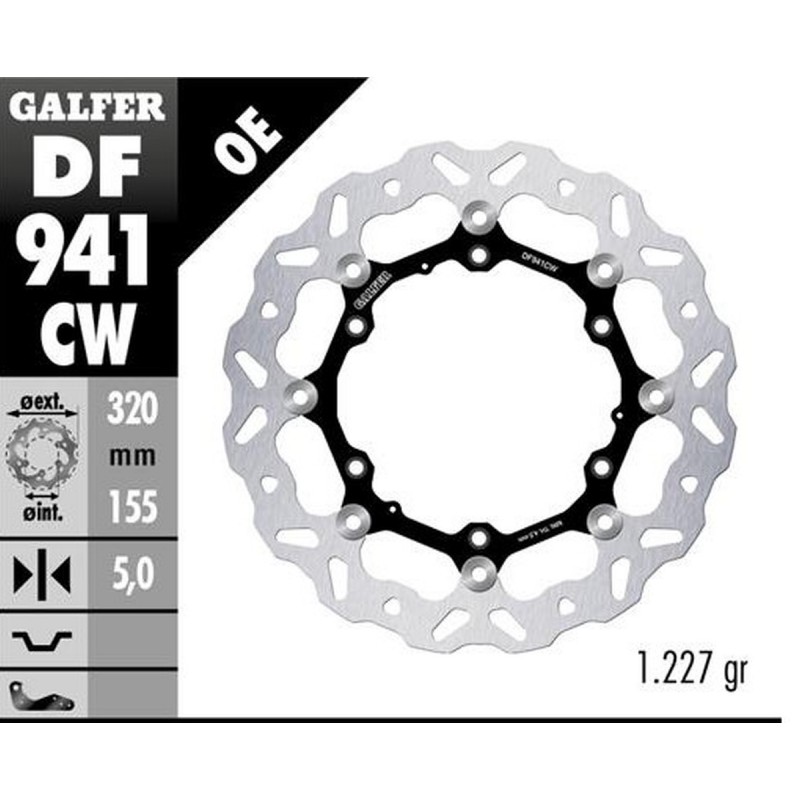 GALFER TARCZA HAMULCOWA PRZÓD KTM 390 ADVENTURE '23-'25 HUSQVARNA 401 SVARTPILEN '24-'25 (WAVE FLOATING) (320X155X5MM)