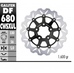 GALFER TARCZA HAMULCOWA PRZÓD HARLEY-DAVIDSON (330X56X5) (WAVE) (OVERSIZE) PŁYWAJĄCA (PATRZ OPIS)