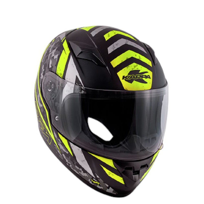 KAPPA 2024/12 KASK KJ04 EVO PROX JUNIOR INTEGRALNY FULLFACE KOLOR / CZARNY / ŻÓŁTY FLUO MATT ROZMIAR 50 / M (HOMOLOGACJA ECE 22R