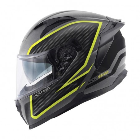 KAPPA 2024/12 KASK KV52 KRONOS INTEGRALNY Z BLENDĄ KOLOR TYTANOWY CZARNY ŻÓŁTY FLUO MAT CARBON LOOK ROZMIAR 58 / M (HOMOLOGACJA 